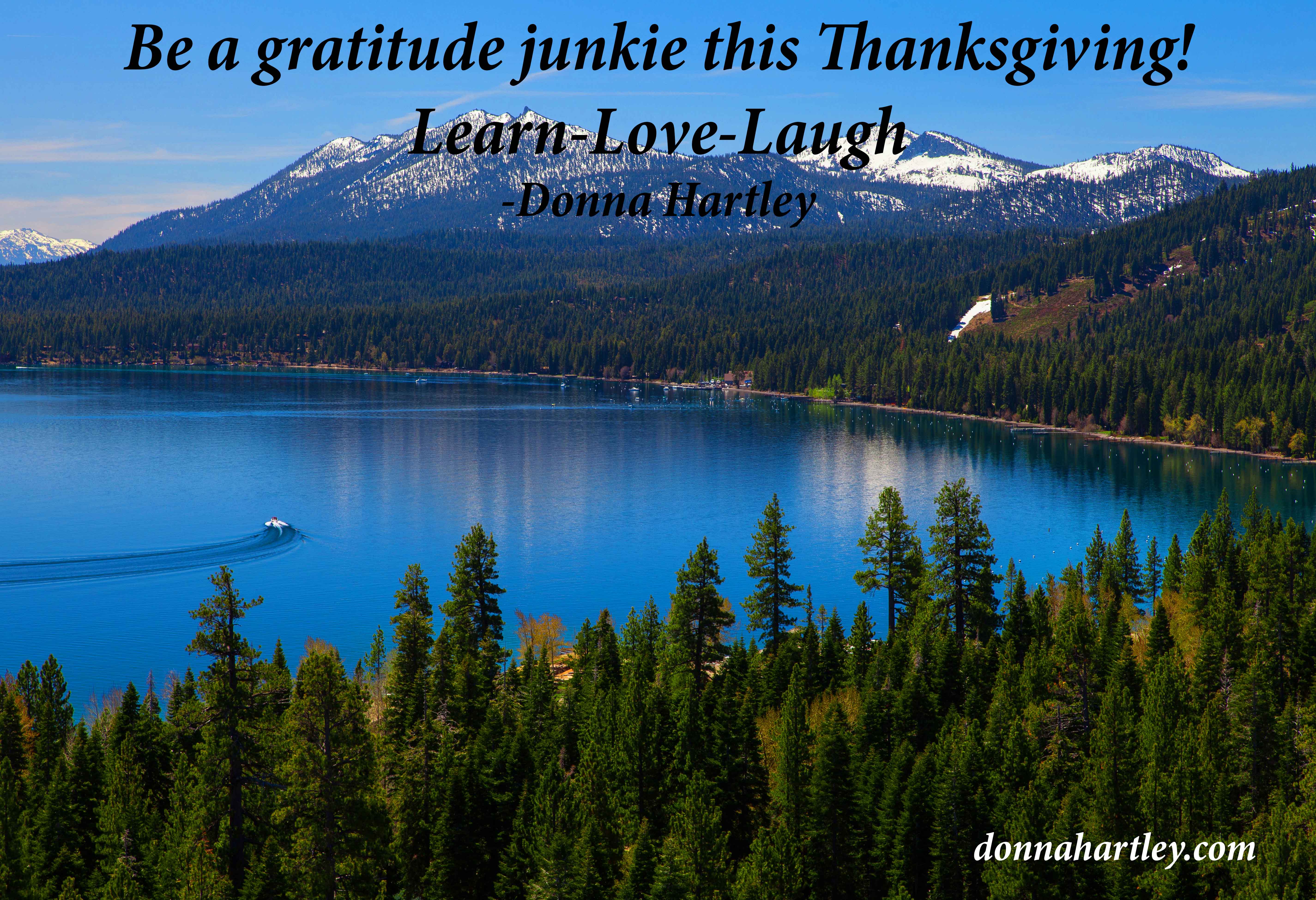 Be a gratitude junkie this Thanksgiving! Lake Tahoe CA Hartley